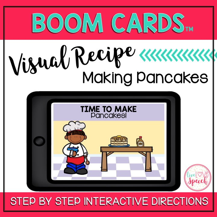 Visual Recipe BOOM Cards™ | MAKING PANCAKES | Speech Therapy