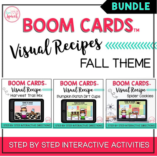 Visual Recipes BOOM Cards™ BUNDLE | FALL THEME | Speech Therapy