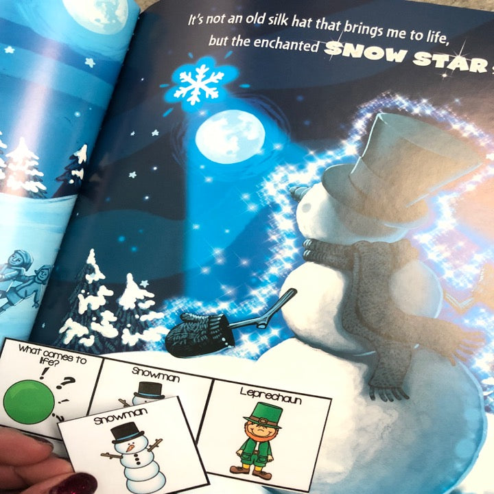 Adapted Book Piece Set | How to Catch a Snowman | BOOM Cards™ & Print | Speech Therapy