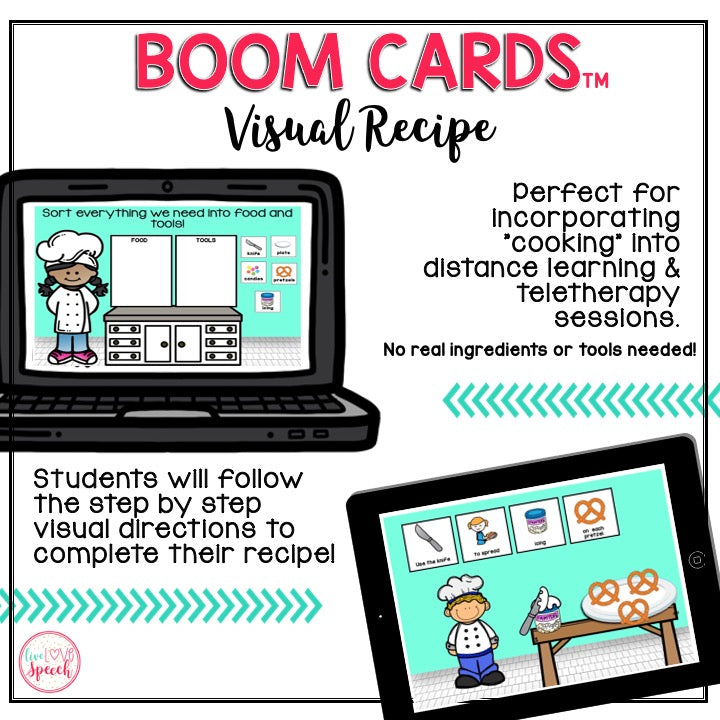 {FREEBIE} Visual Recipe BOOM Cards™ | Pretzel Flowers | Speech Therapy