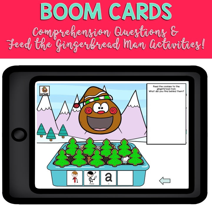 Adapted Book Piece Set | How to Catch a Gingerbread Man | BOOM Cards™ & Print | Speech Therapy