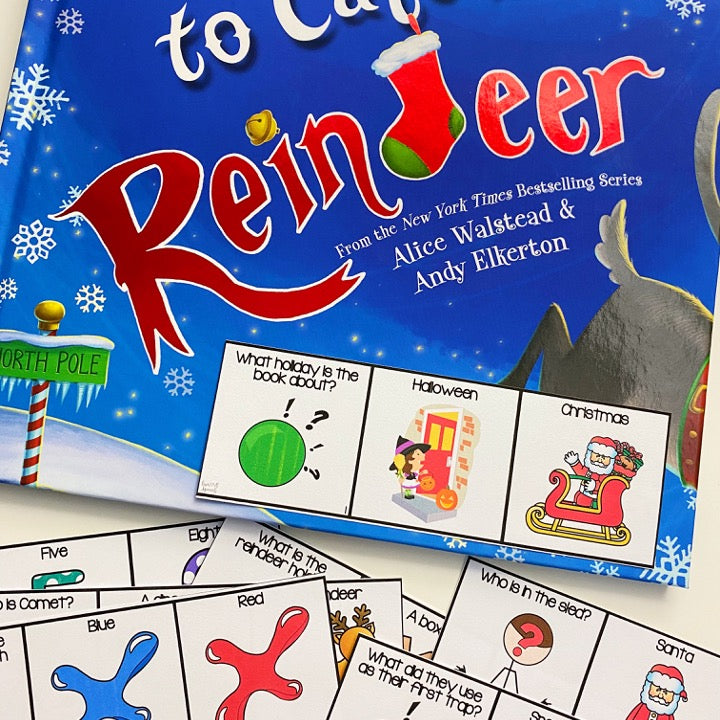 Adapted Book Piece Set | How to Catch a Reindeer | BOOM Cards™ & Print | Speech Therapy