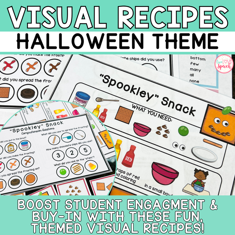 Visual Recipes for Speech Therapy | Halloween Theme | Lifeskills