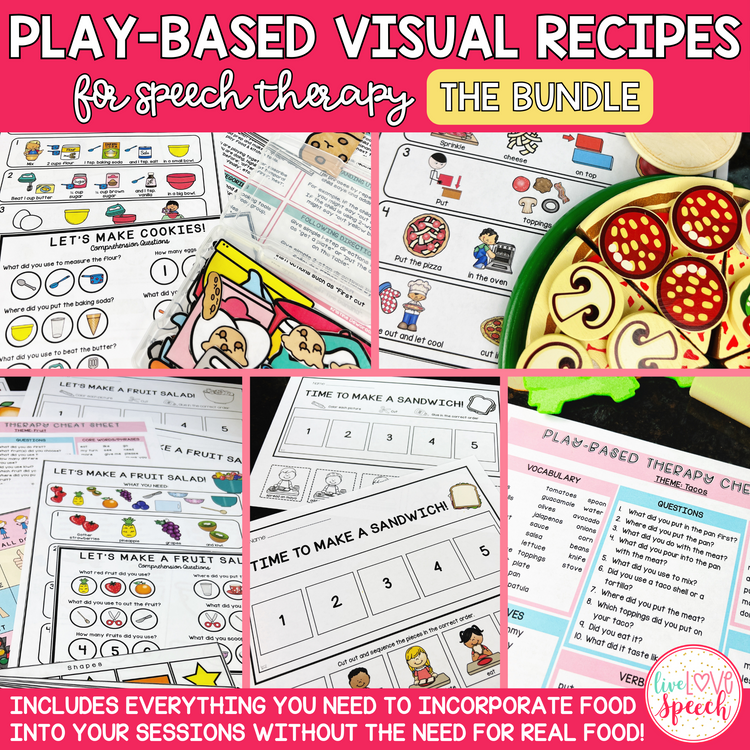 Play-Based Visual Recipe Resource for Speech Therapy BUNDLE