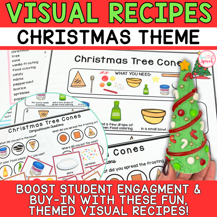 Visual Recipes for Speech Therapy | Christmas Theme | Life Skills