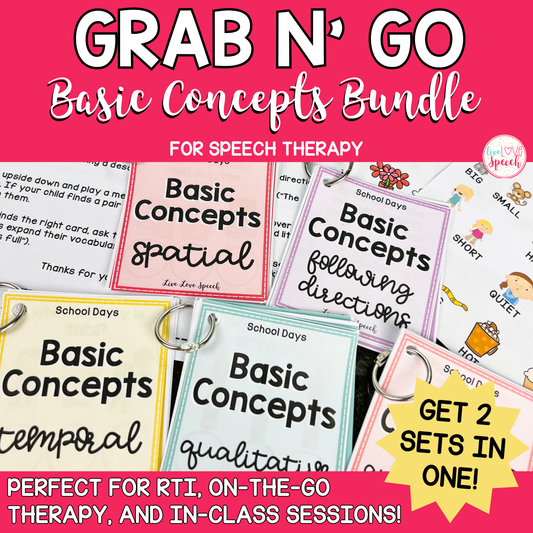 Grab and Go Basic Concepts BUNDLE | THEMED + EVERYDAY CARDS INCLUDED!