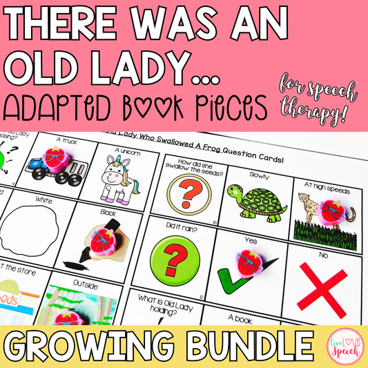 There Was an Old Lady Who Swallowed a...Adapted Book Pieces | GROWING BUNDLE