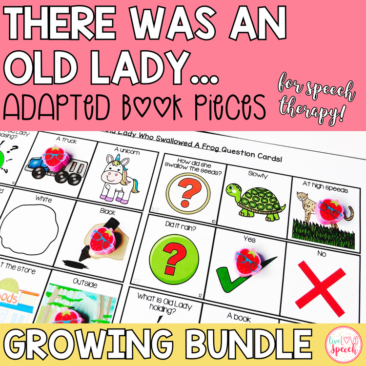 There Was an Old Lady Who Swallowed a...Adapted Book Pieces | GROWING BUNDLE