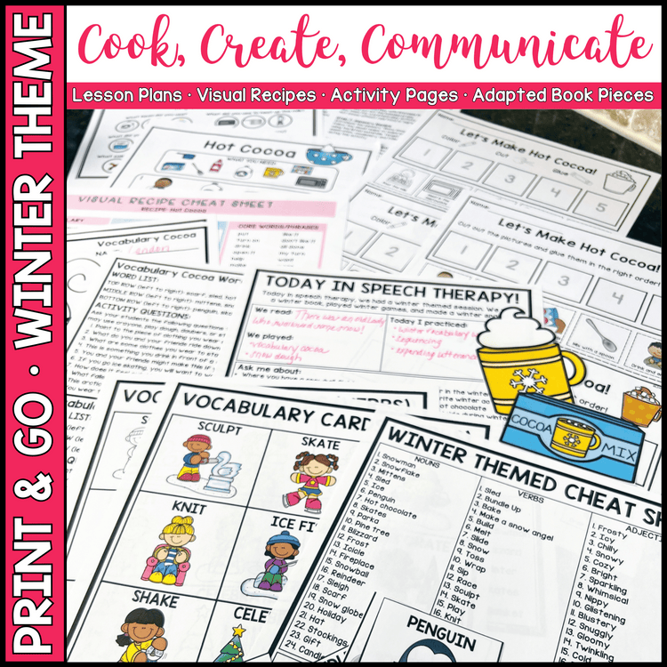 WINTER Themed Speech Therapy Activity Pack | Cook, Create, Communicate!