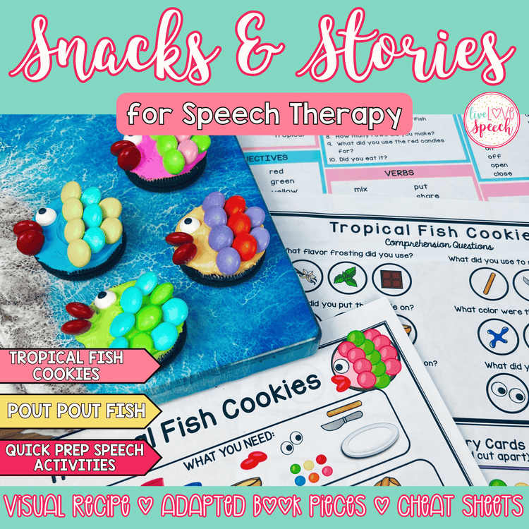 Ocean Snacks and Stories for Speech Therapy | Cheat Sheets, ABP, Visual Recipe