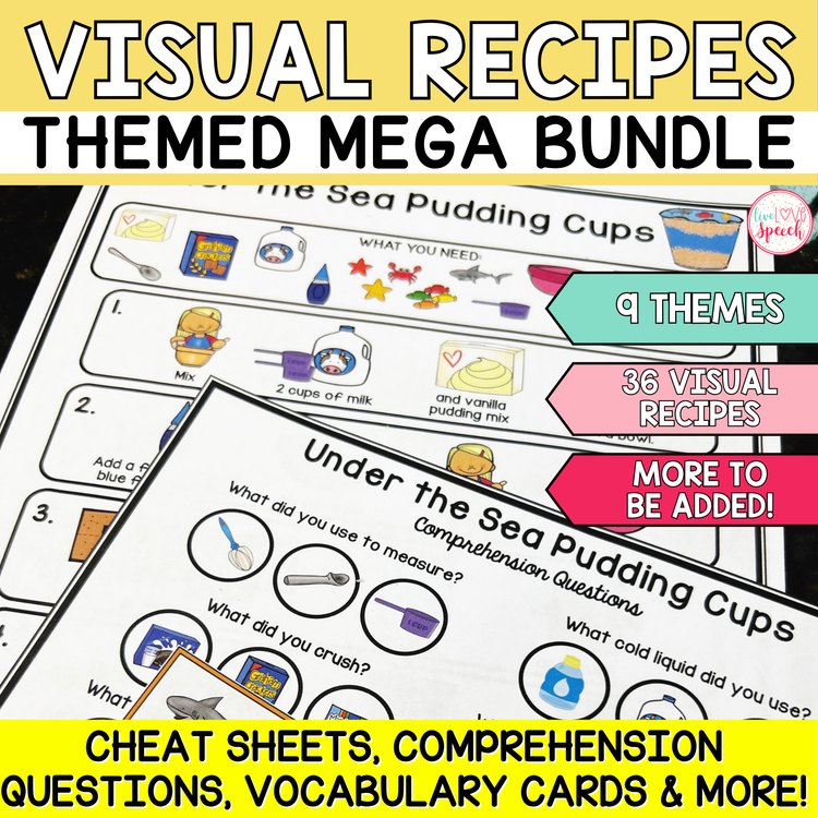 Themed Visual Recipes for Speech Therapy | MEGA BUNDLE | Life Skills