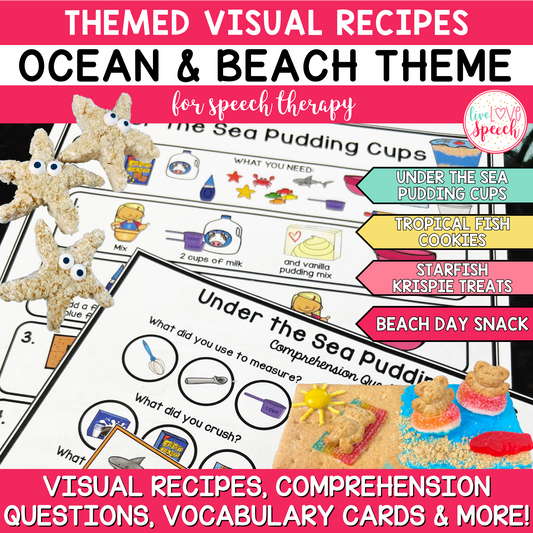 Themed Visual Recipes for Speech Therapy | Ocean and Beach Theme