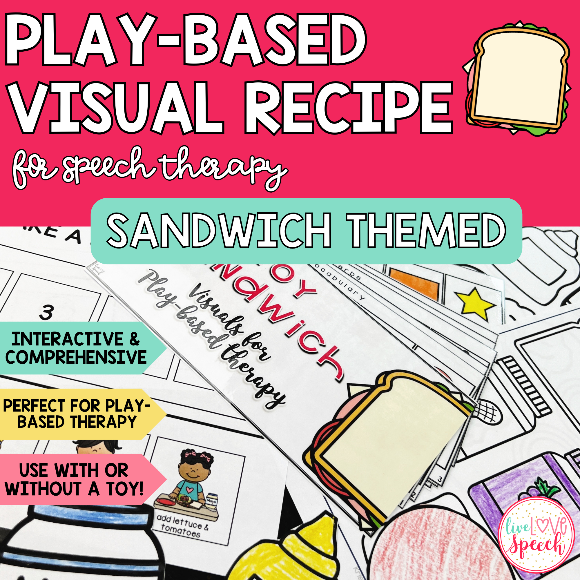 Play-Based Visual Recipe Resource for Speech Therapy | Sandwich Themed ...