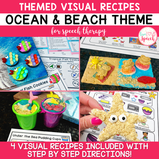 Themed Visual Recipes for Speech Therapy | Ocean and Beach Theme