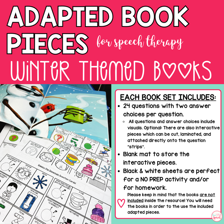 Winter Adapted Book Pieces for Speech Therapy