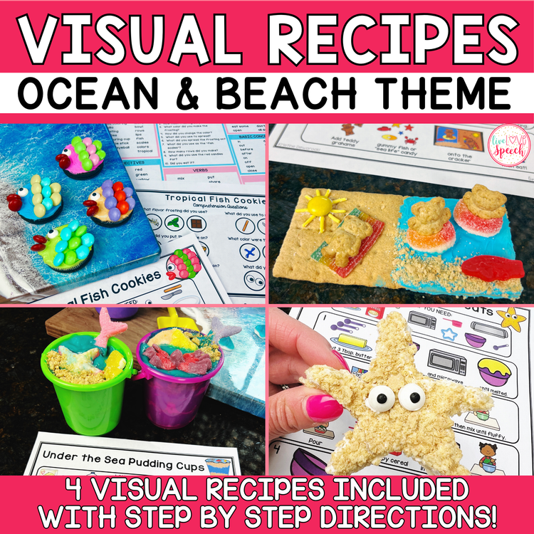 Visual Recipes for Speech Therapy | OCEAN & BEACH THEME | Lifeskills