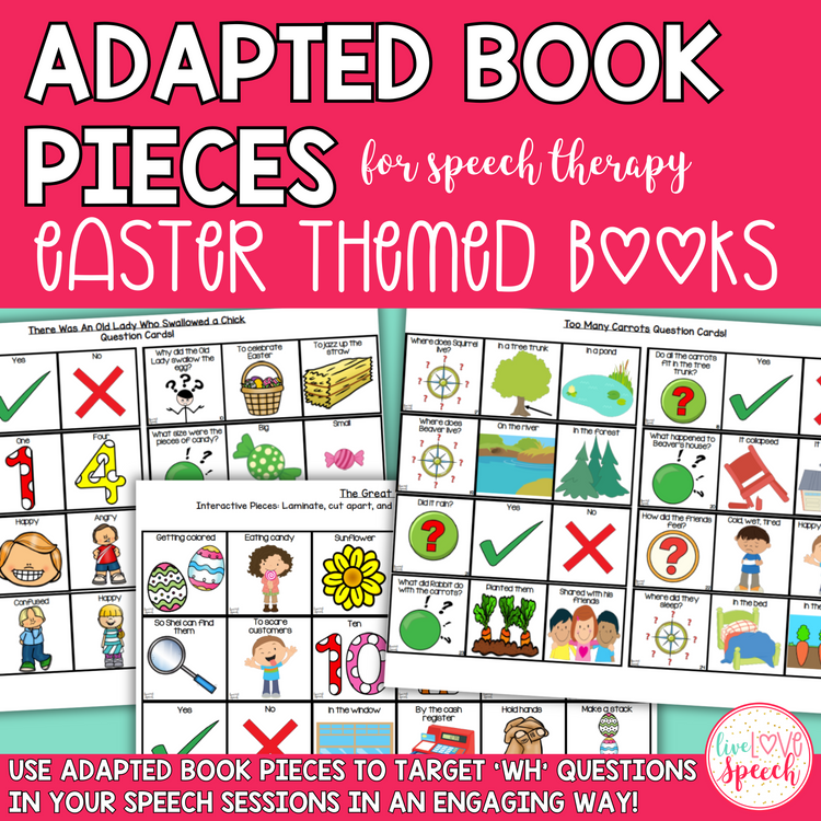 Easter Adapted Book Pieces for Speech Therapy | Special Education