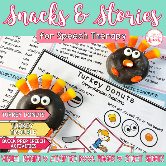 Thanksgiving Snacks and Stories for Speech Therapy | Speech Therapy Activities