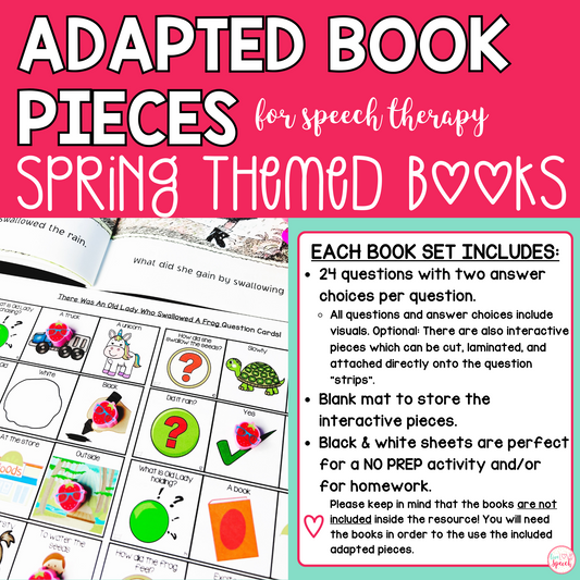 Spring Adapted Book Pieces for Speech Therapy | Special Education