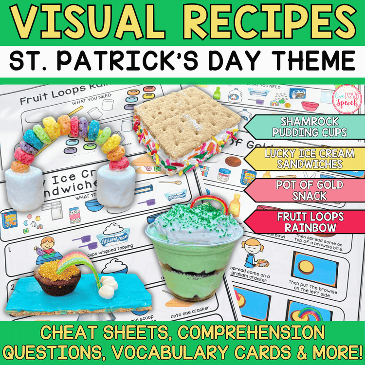 Visual Recipes for Speech Therapy | ST. PATRICK'S DAY THEME | Life Skills