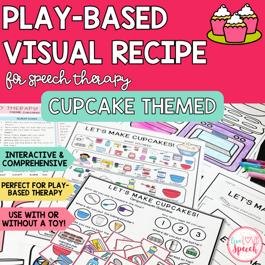 Play-Based Visual Recipe Resource for Speech Therapy | Cupcake Themed