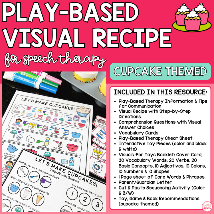 Play-Based Visual Recipe Resource for Speech Therapy | Cupcake Themed