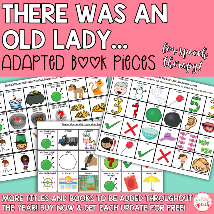 There Was an Old Lady Who Swallowed a...Adapted Book Pieces | GROWING BUNDLE