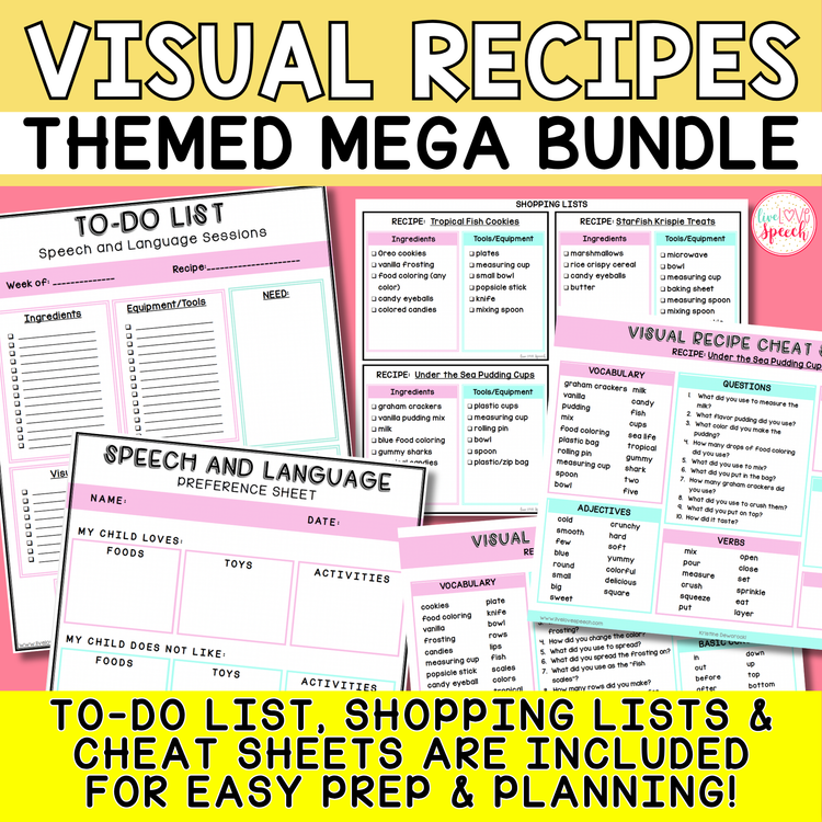 Themed Visual Recipes for Speech Therapy | MEGA BUNDLE | Life Skills