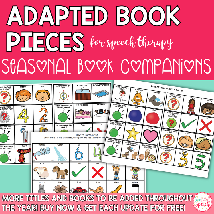 Seasonal Adapted Book Pieces for Speech Therapy | GROWING BUNDLE