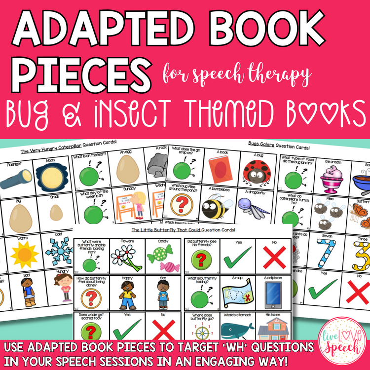 Bugs/Insects Adapted Book Pieces for Speech Therapy | Special Education