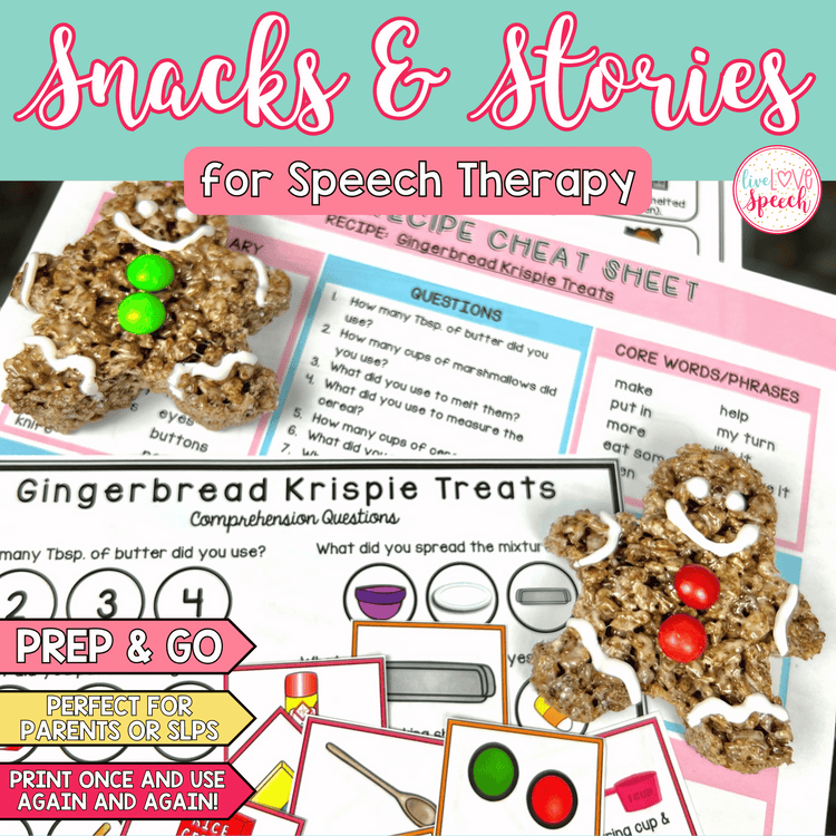 Gingerbread Snacks and Stories for Speech Therapy | Speech Therapy Activities