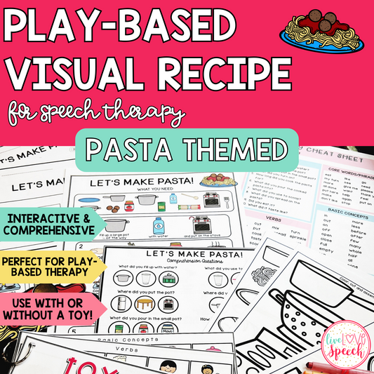 Play-Based Visual Recipe Resource for Speech Therapy | Pasta Themed