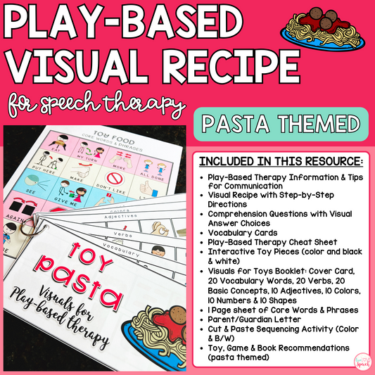 Play-Based Visual Recipe Resource for Speech Therapy | Pasta Themed