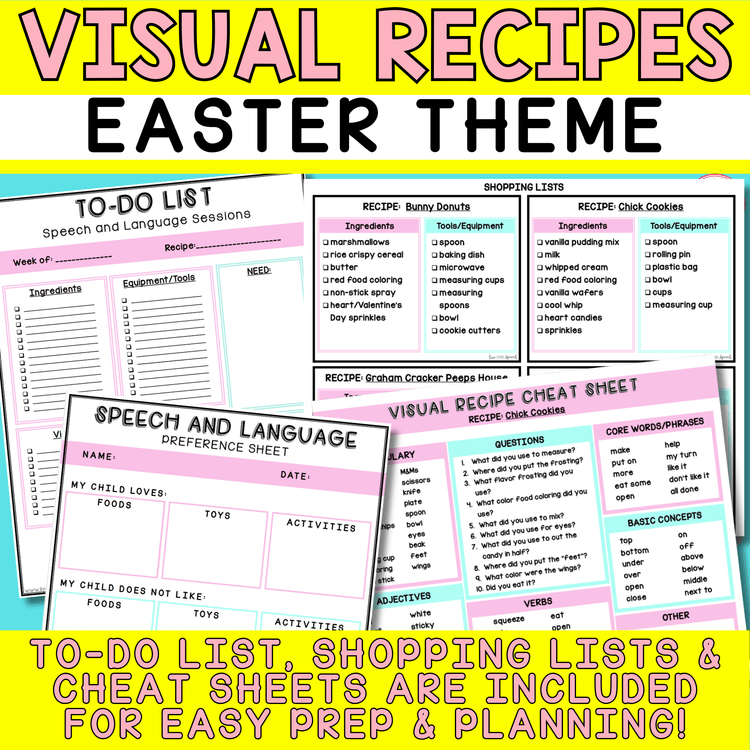 Visual Recipes for Speech Therapy | EASTER THEME | Life Skills