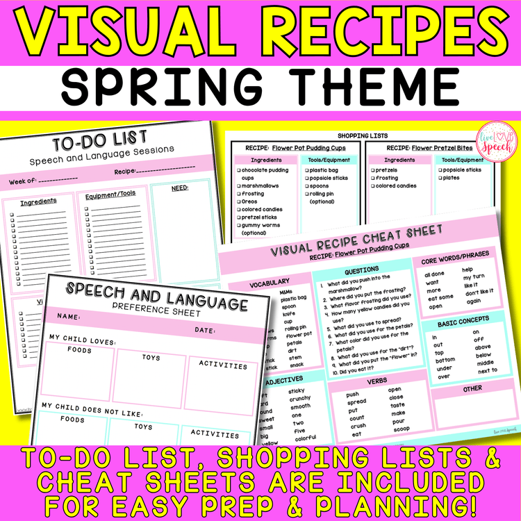 Visual Recipes for Speech Therapy | SPRING THEME | Life Skills