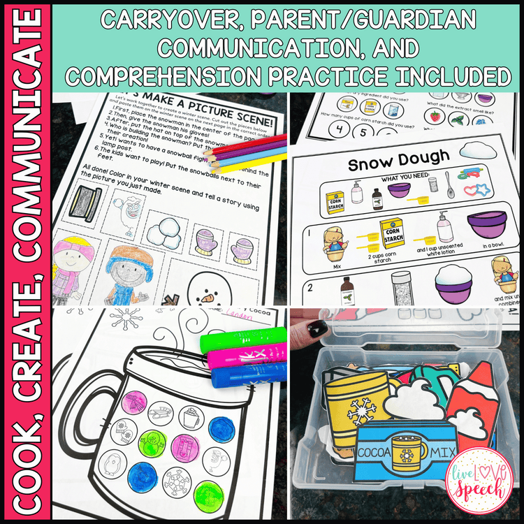 WINTER Themed Speech Therapy Activity Pack | Cook, Create, Communicate!