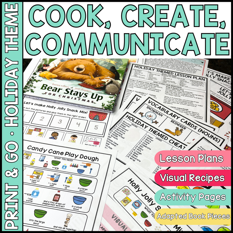 Holiday Themed Speech Therapy Activities | Cook, Create, Communicate