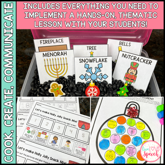 Holiday Themed Speech Therapy Activities | Cook, Create, Communicate