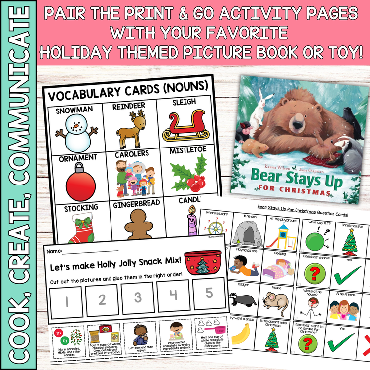Holiday Themed Speech Therapy Activities | Cook, Create, Communicate