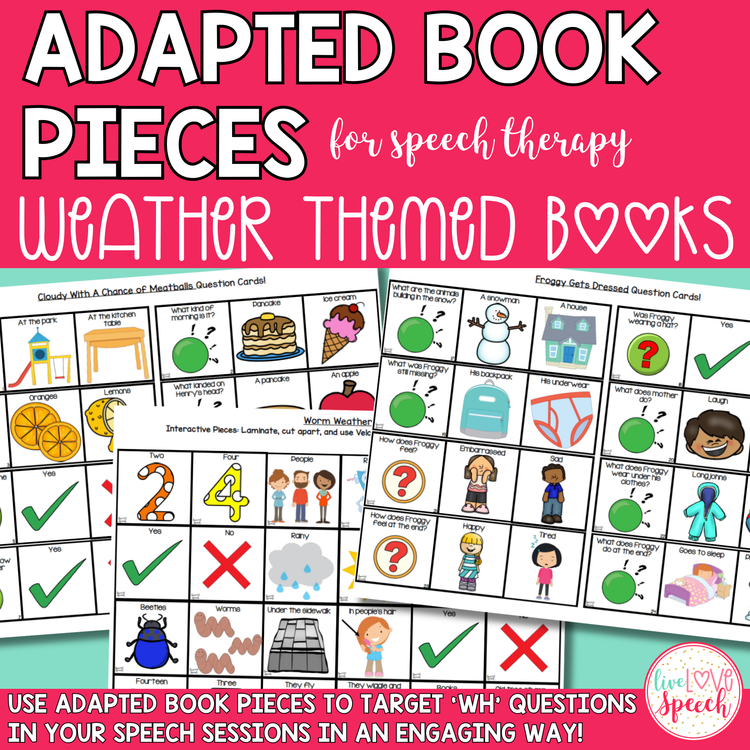 Weather Adapted Book Pieces for Speech Therapy | Special Education