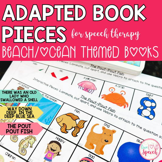 Ocean Beach Adapted Book Pieces for Speech Therapy | Special Education