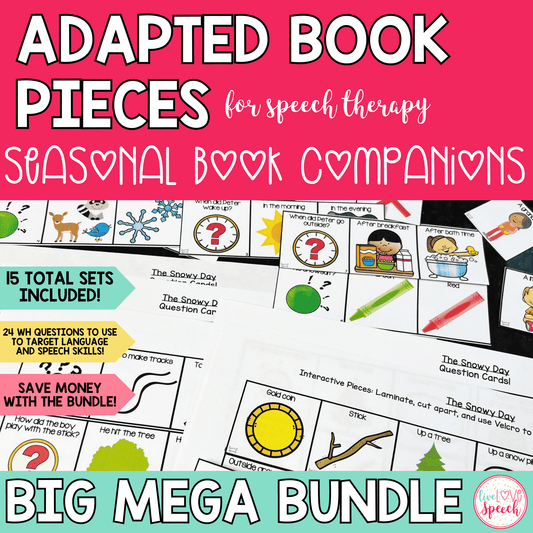 Seasonal Adapted Book Pieces for Speech Therapy | GROWING BUNDLE