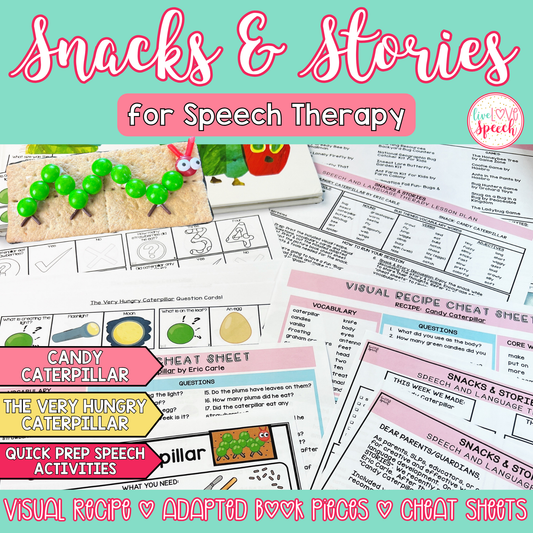 Bug Snacks and Stories for Speech Therapy | Cheat Sheets, ABP, Visual Recipe