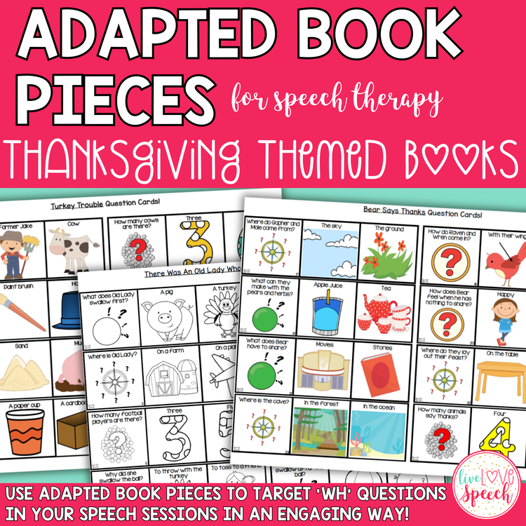 Thanksgiving Adapted Book Pieces for Speech Therapy | Special Education