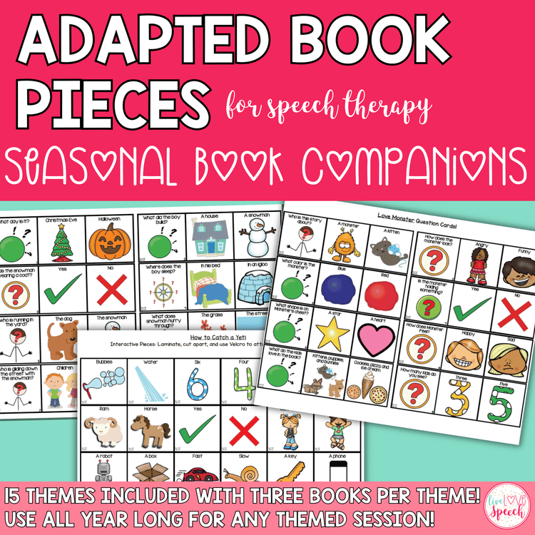 Seasonal Adapted Book Pieces for Speech Therapy | GROWING BUNDLE