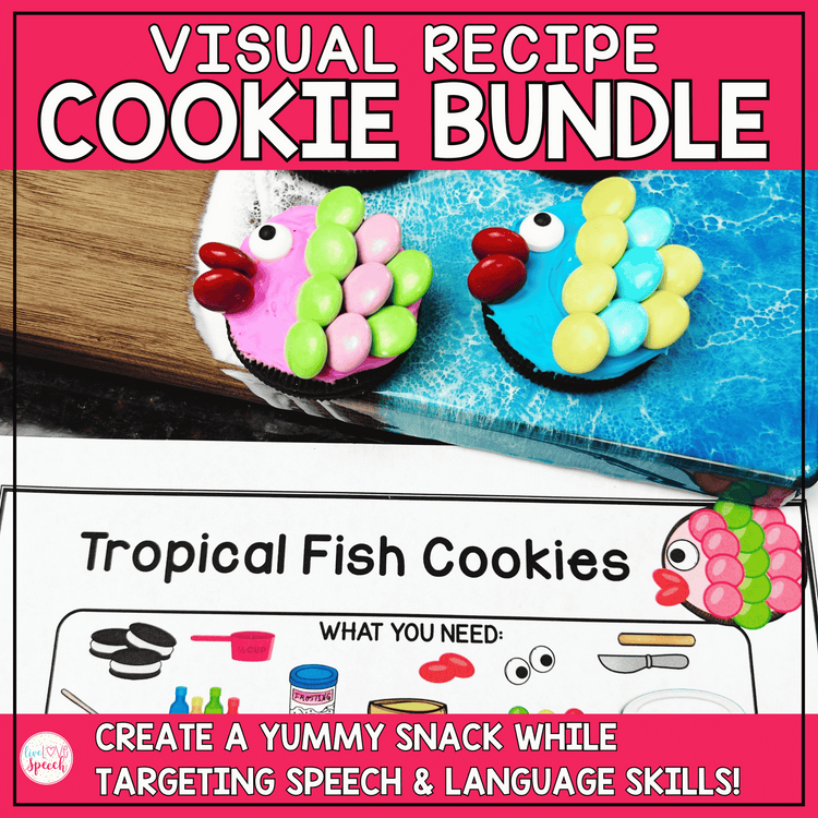 Cookie Visual Recipes BUNDLE | Speech Therapy Activities, Cheat Sheets, & more!