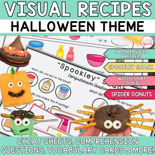 Visual Recipes for Speech Therapy | Halloween Theme | Lifeskills