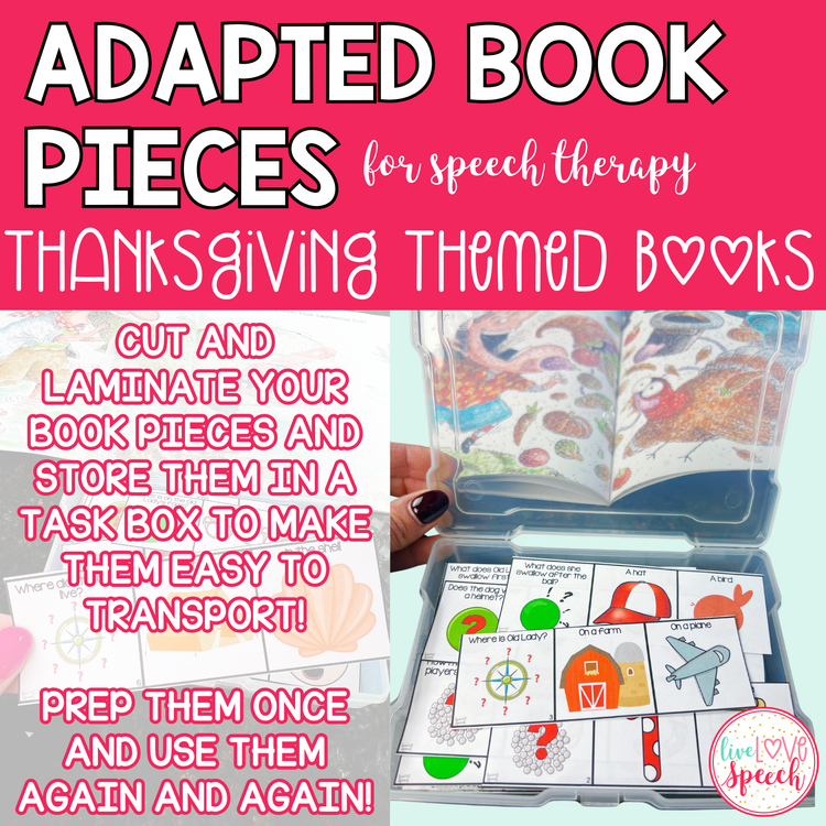 Thanksgiving Adapted Book Pieces for Speech Therapy | Special Education