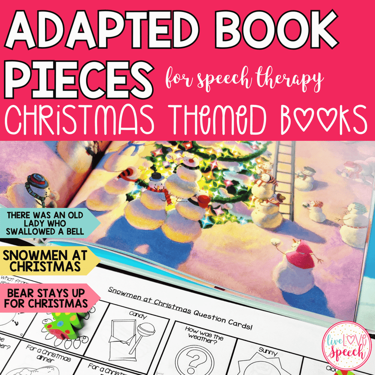 Christmas Adapted Book Pieces for Speech Therapy | Special Education