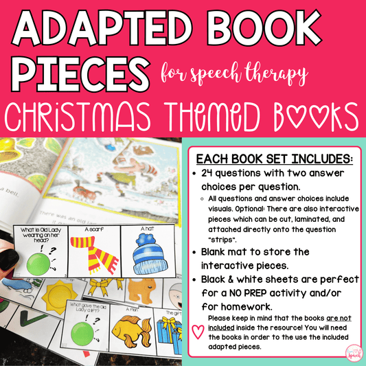 Christmas Adapted Book Pieces for Speech Therapy | Special Education